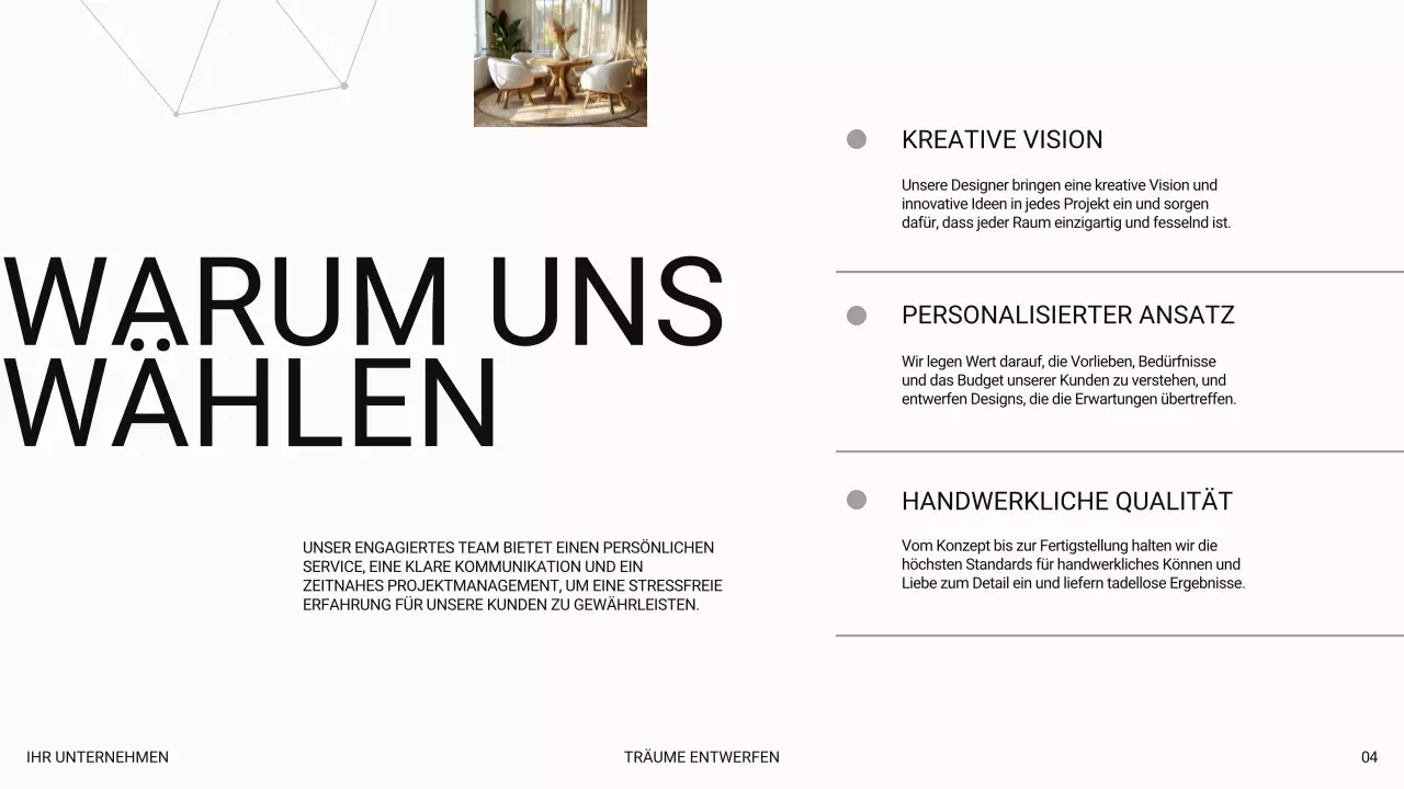 Weißer moderner Luxus Einführung eines Innenarchitekturbüros