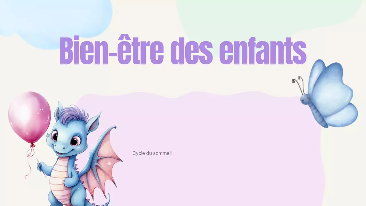 Guide du sommeil pour enfants rose pastel bleu jaune vert mignon et ludique