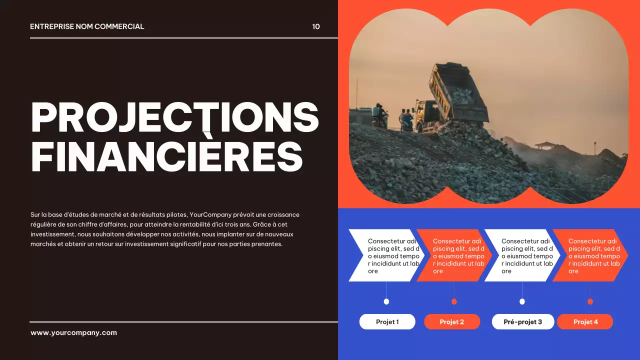 Bleu Noir Géométrique Business Produit Pitch Présentation