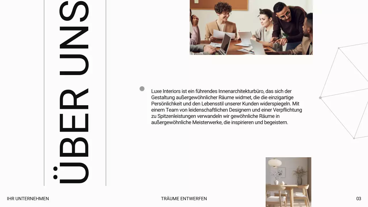 Weißer moderner Luxus Einführung eines Innenarchitekturbüros