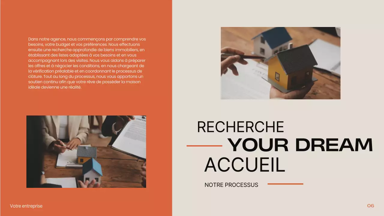 Noir Orange Beige Moderne Minimal Immobilier Introduction