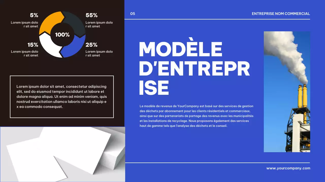 Bleu Noir Géométrique Business Produit Pitch Présentation