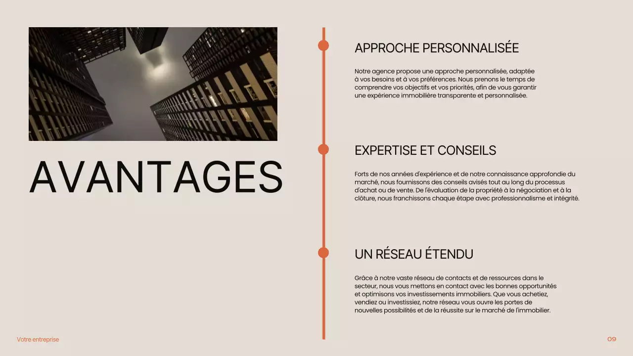 Noir Orange Beige Moderne Minimal Immobilier Introduction