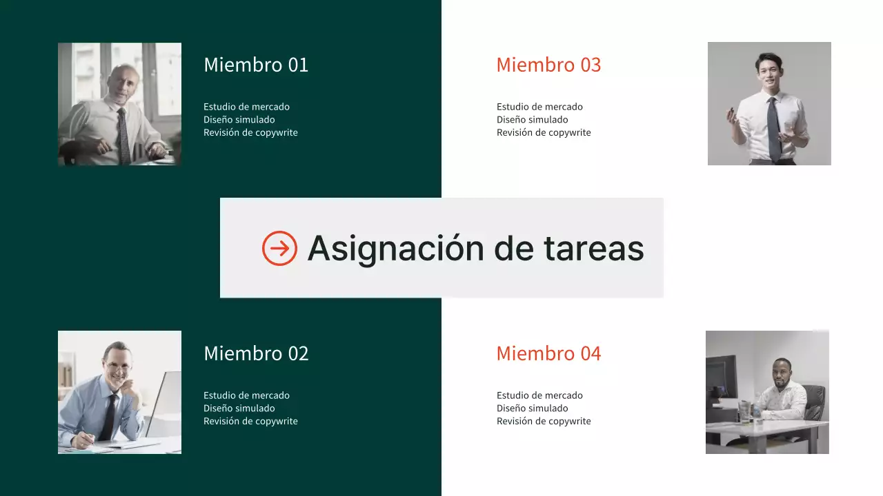 Naranja y verde Sencillo, moderno y elegante Notas del equipo de marketing