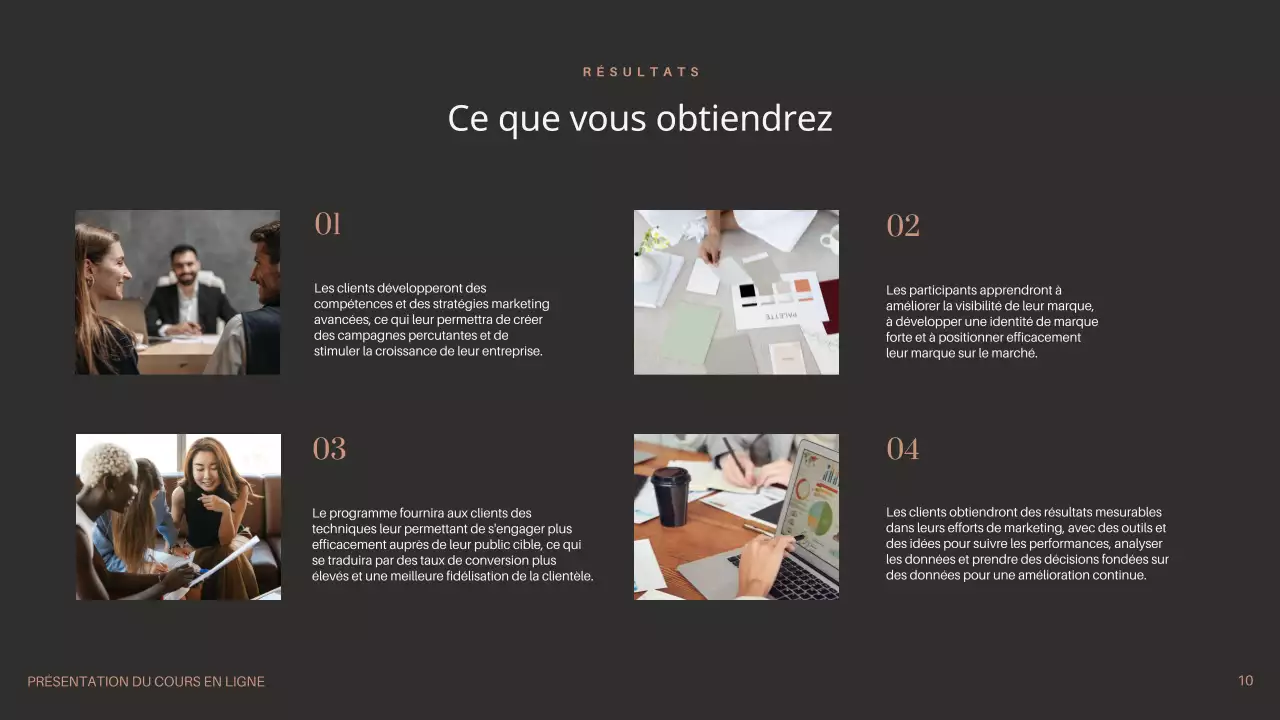 Noir Marron Beige Promotion des cours en ligne minimaux