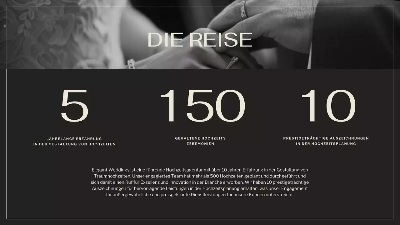 Schwarz Braun Elegant Hochzeit Agentur Promotion
