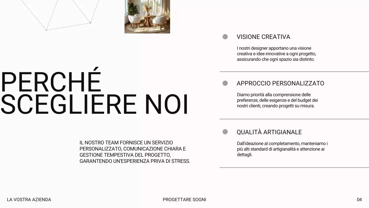 Bianco moderno di lusso Introduzione di un'azienda di interior design