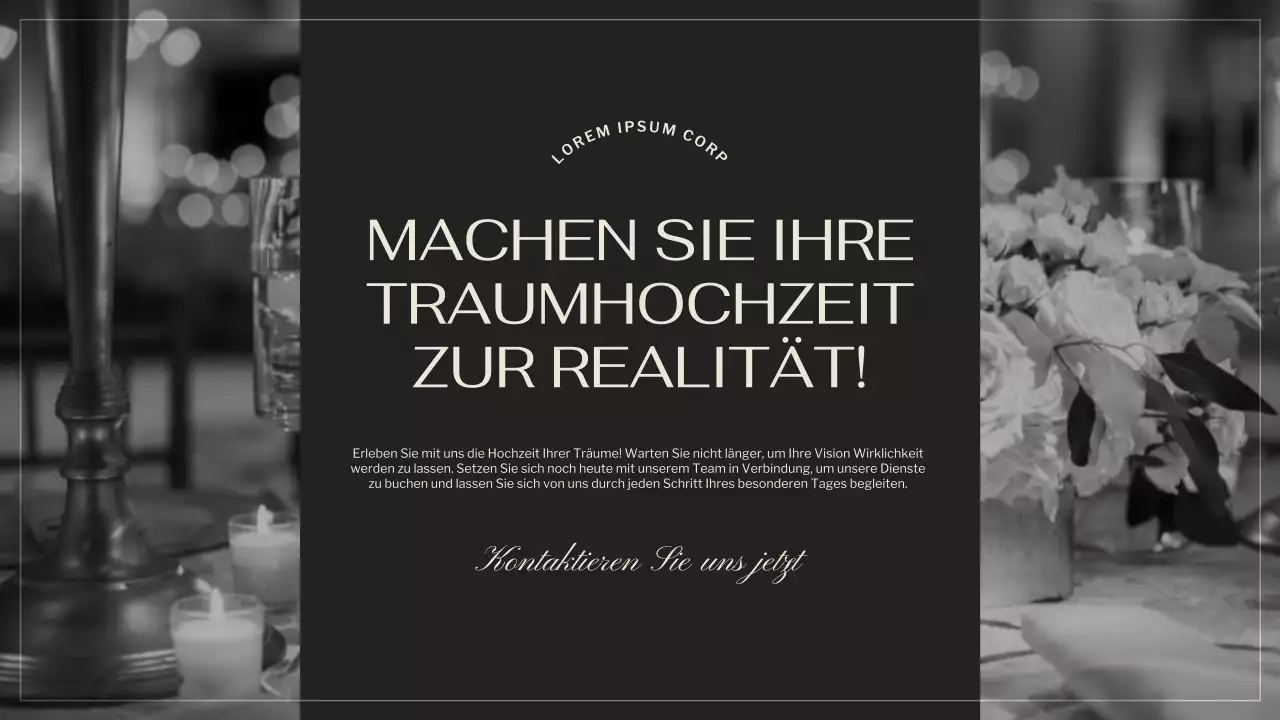 Schwarz Braun Elegant Hochzeit Agentur Promotion