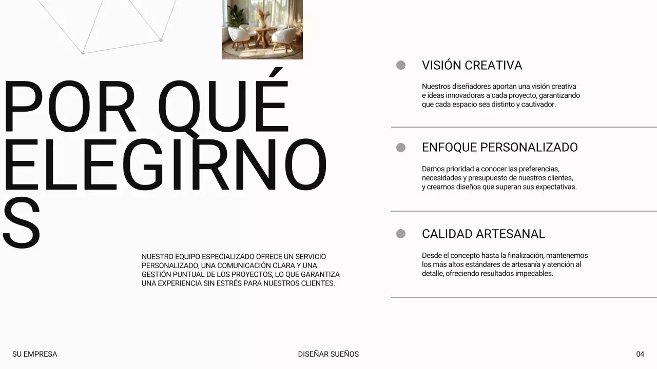 Blanco Lujo Moderno Presentación de una empresa de diseño de interiores