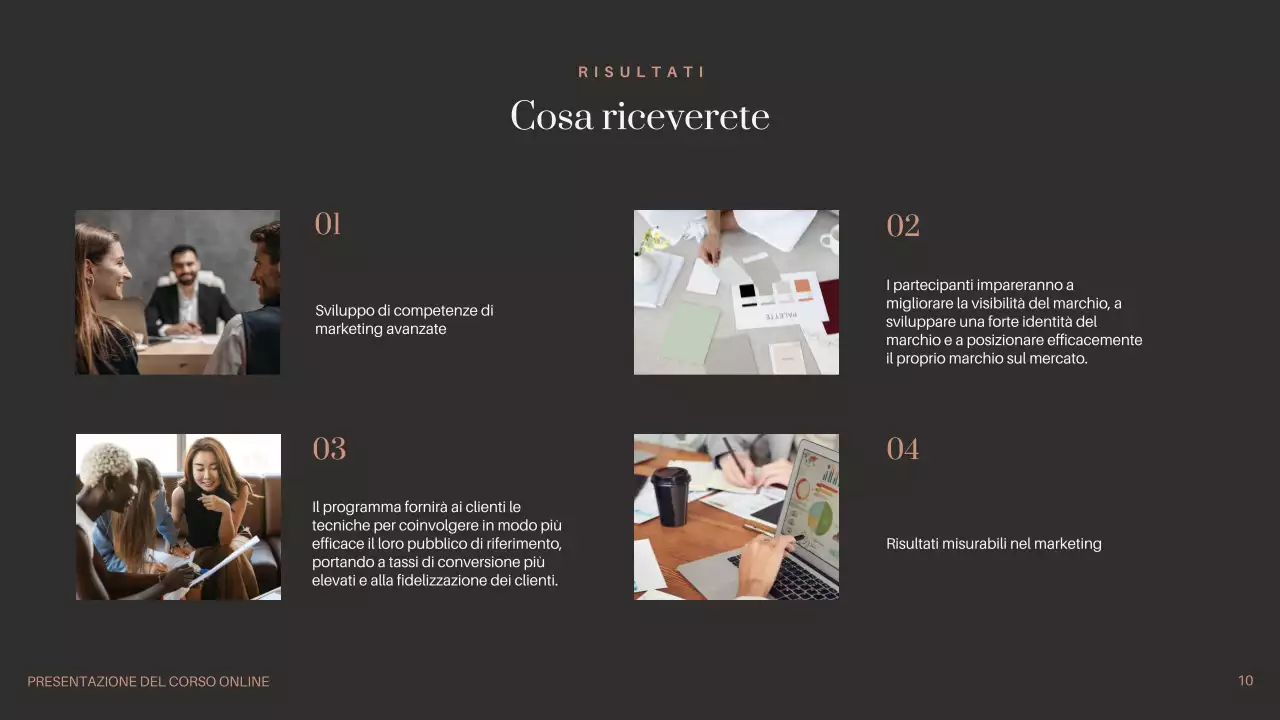 Nero Marrone Beige Minima Promozione del corso online