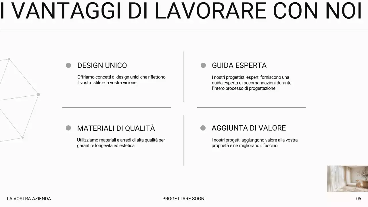 Bianco moderno di lusso Introduzione di un'azienda di interior design