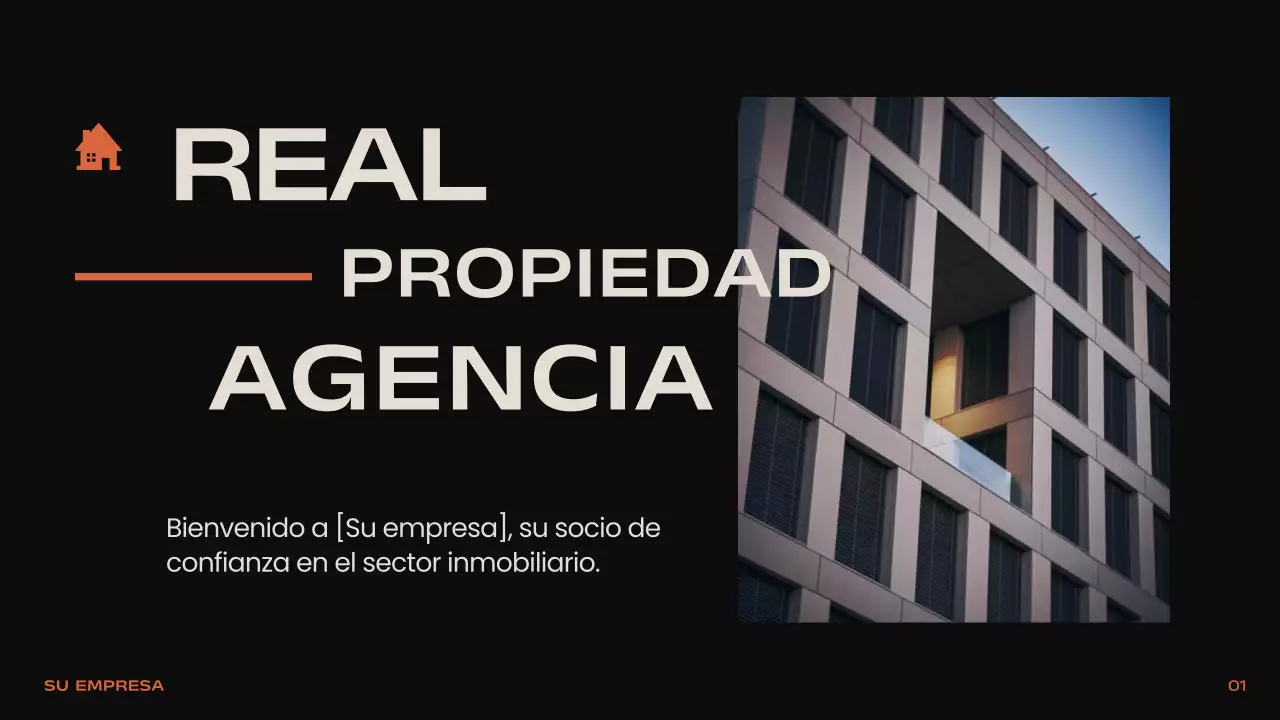 Negro Naranja Beige Moderno Minimal Introducción Inmobiliaria