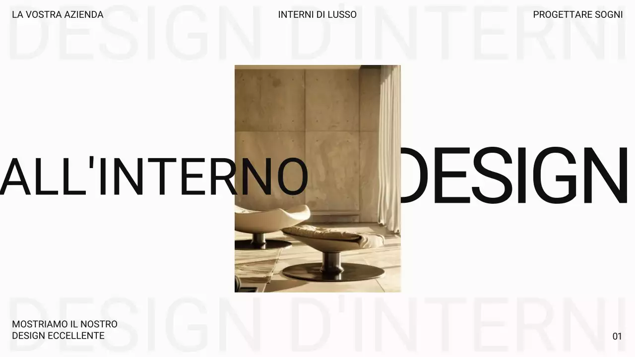 Bianco moderno di lusso Introduzione di un'azienda di interior design