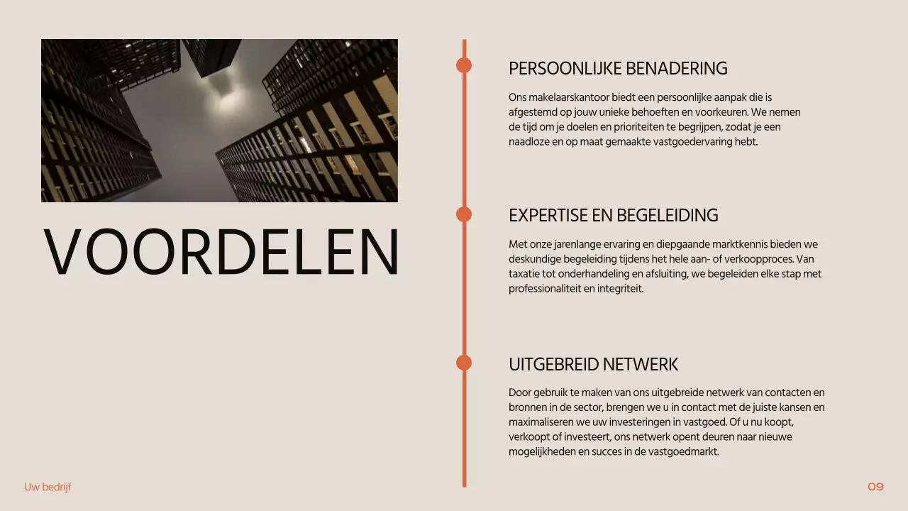 Zwart Oranje Beige Modern Minimal Vastgoed Introductie