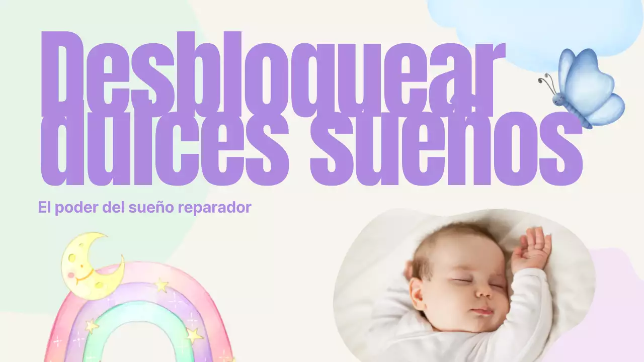 Guía del sueño infantil rosa pastel azul amarillo verde lindo juguetón