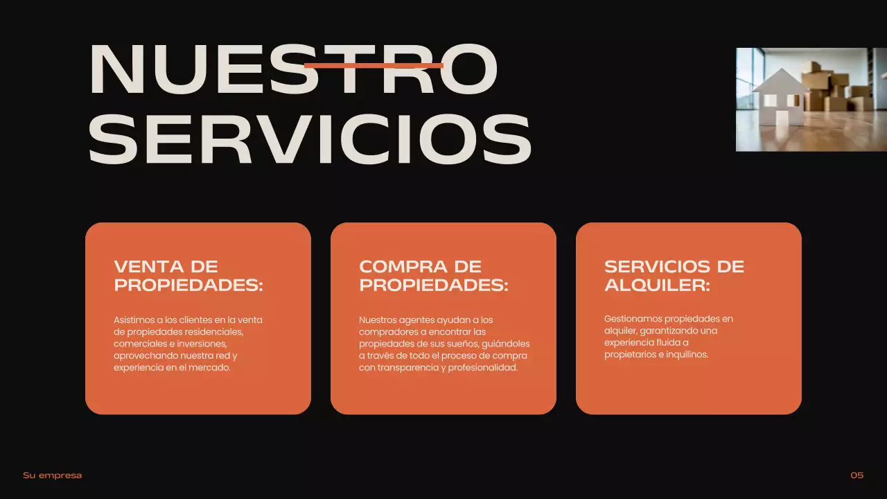 Negro Naranja Beige Moderno Minimal Introducción Inmobiliaria