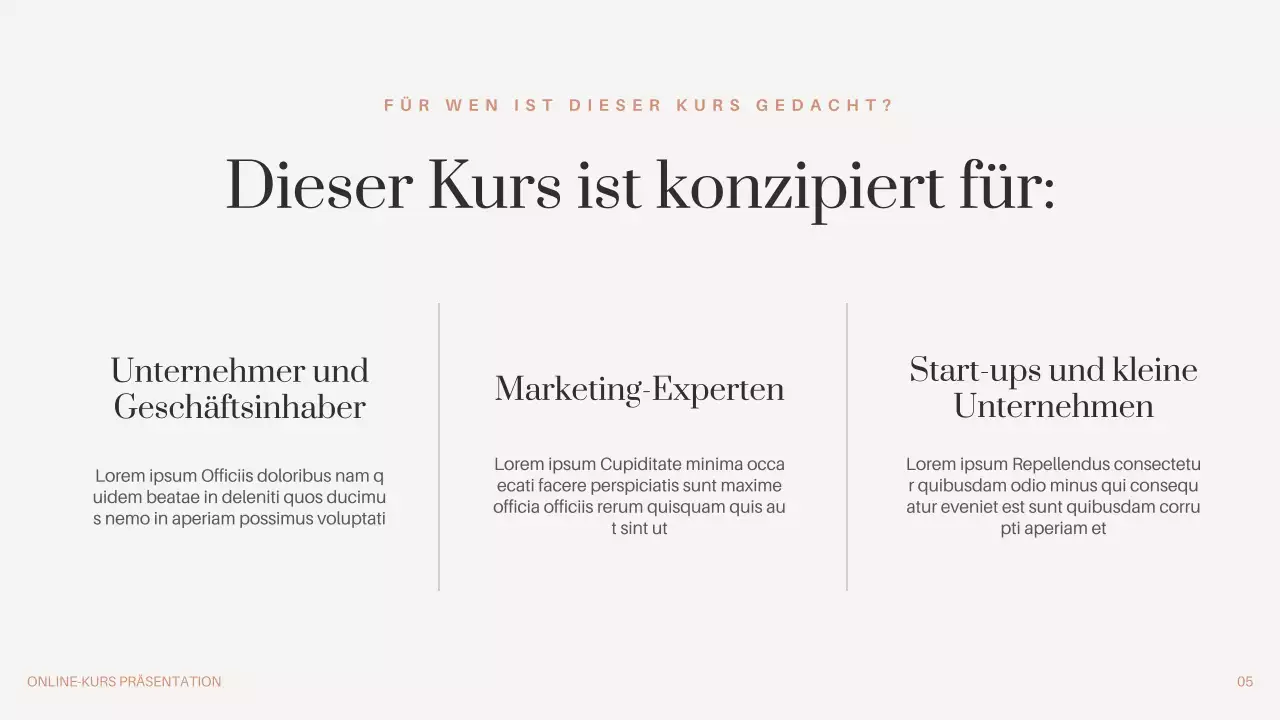 Schwarz Braun Beige Minimal Online Kurs Promotion