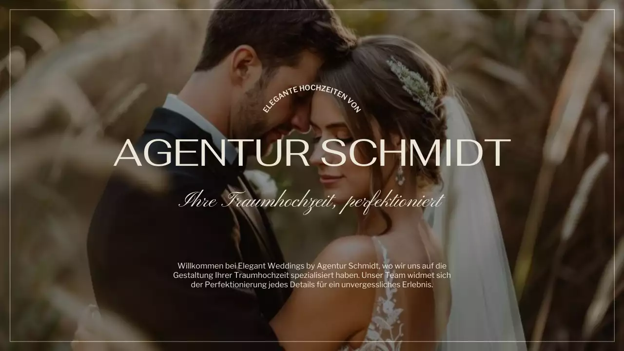 Schwarz Braun Elegant Hochzeit Agentur Promotion
