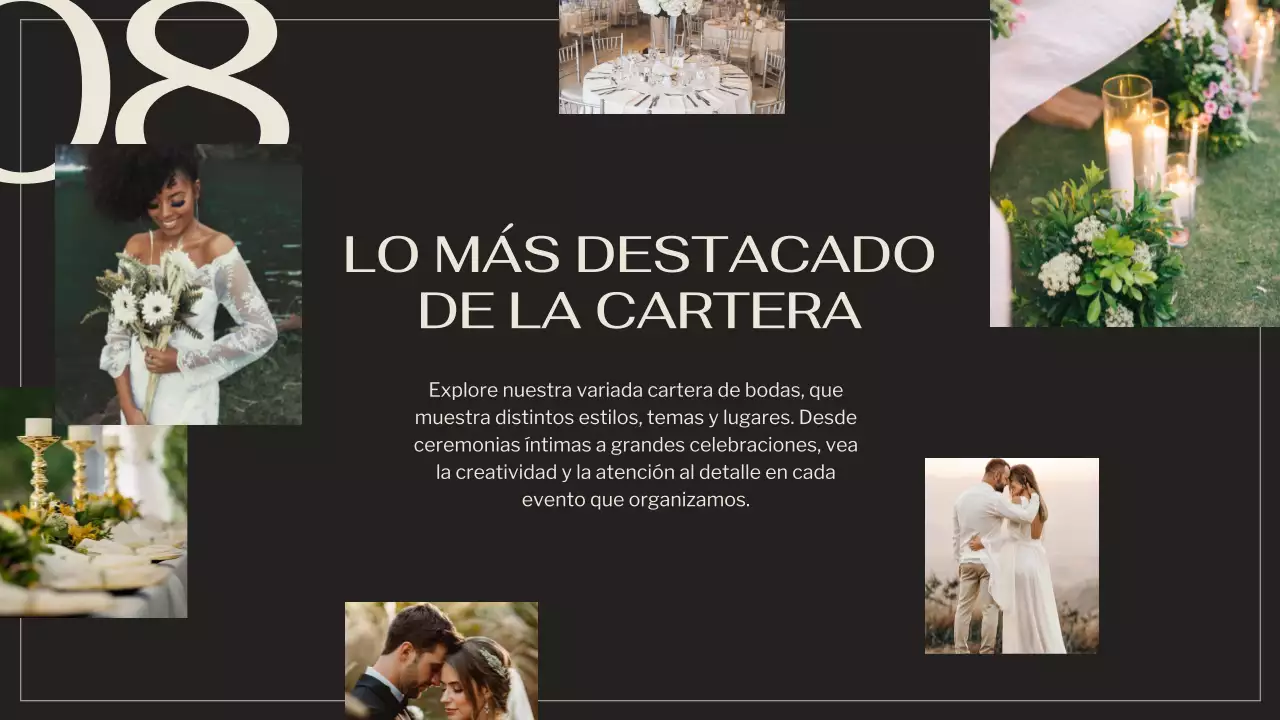 Negro Marrón Elegante Boda Agencia Promoción