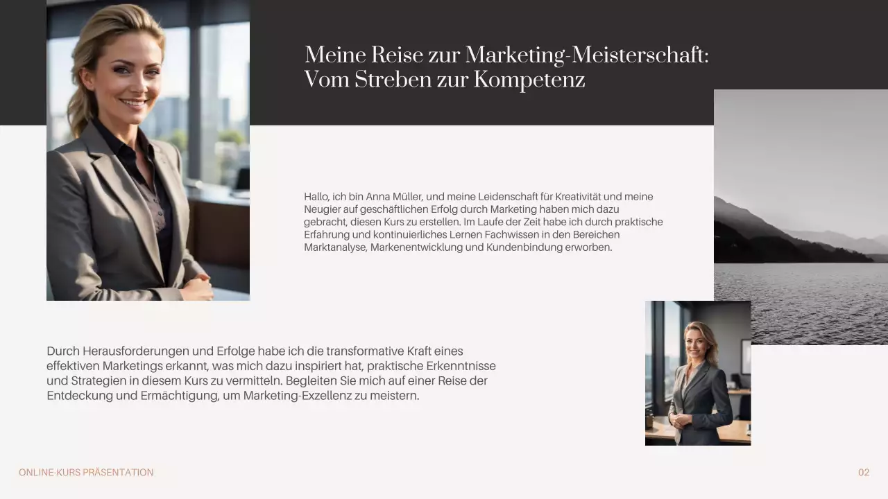 Schwarz Braun Beige Minimal Online Kurs Promotion