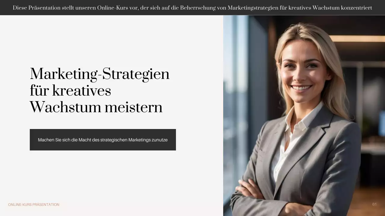 Schwarz Braun Beige Minimal Online Kurs Promotion