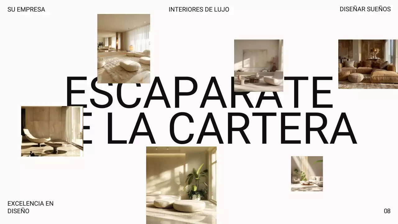 Blanco Lujo Moderno Presentación de una empresa de diseño de interiores