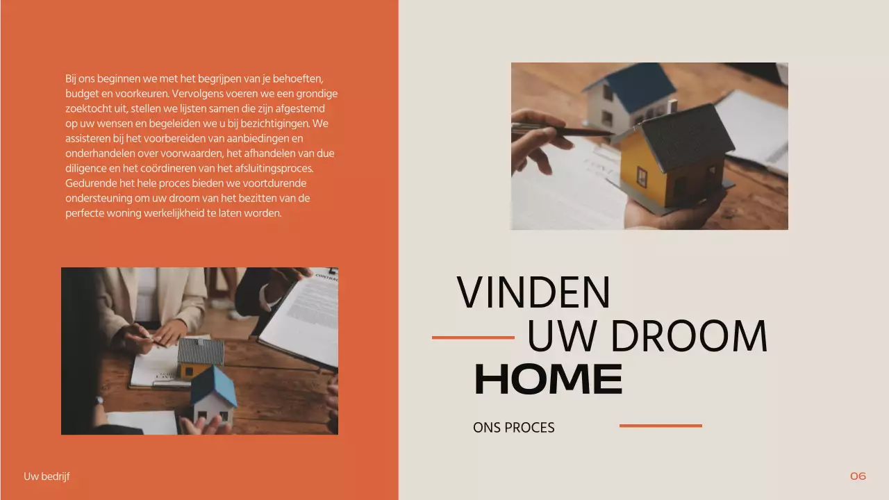 Zwart Oranje Beige Modern Minimal Vastgoed Introductie