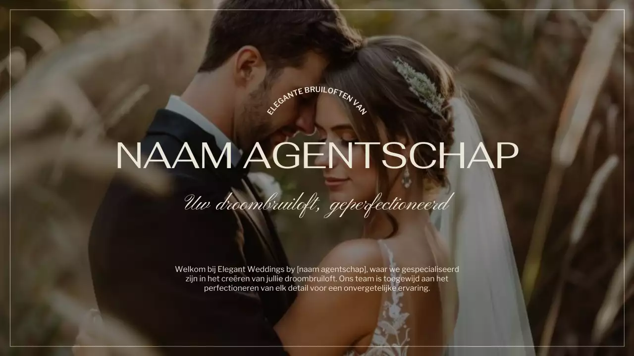 Zwart Bruin Elegant Huwelijksbureau Promotie