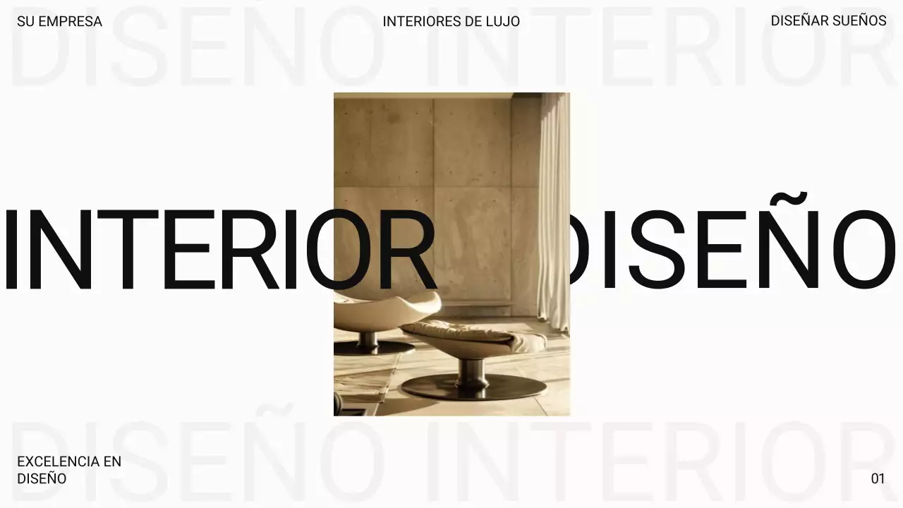 Blanco Lujo Moderno Presentación de una empresa de diseño de interiores