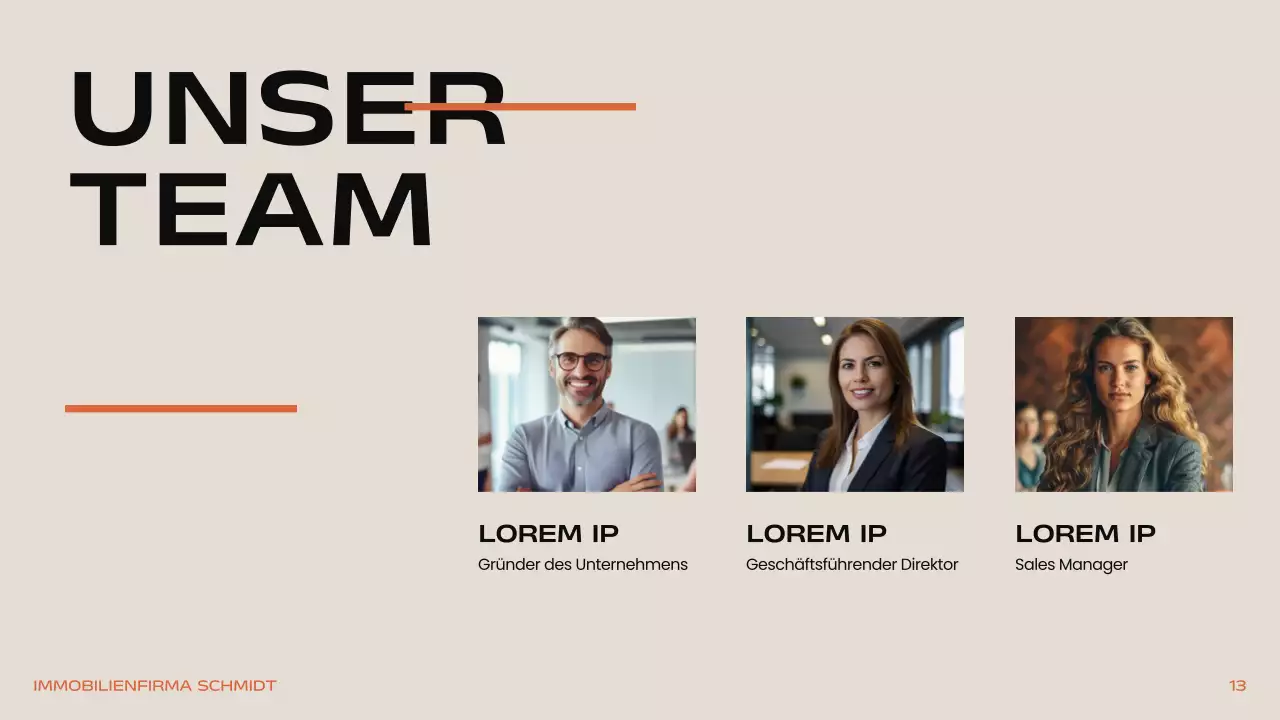 Schwarz Orange Beige Modern Minimal Real Estate Einleitung