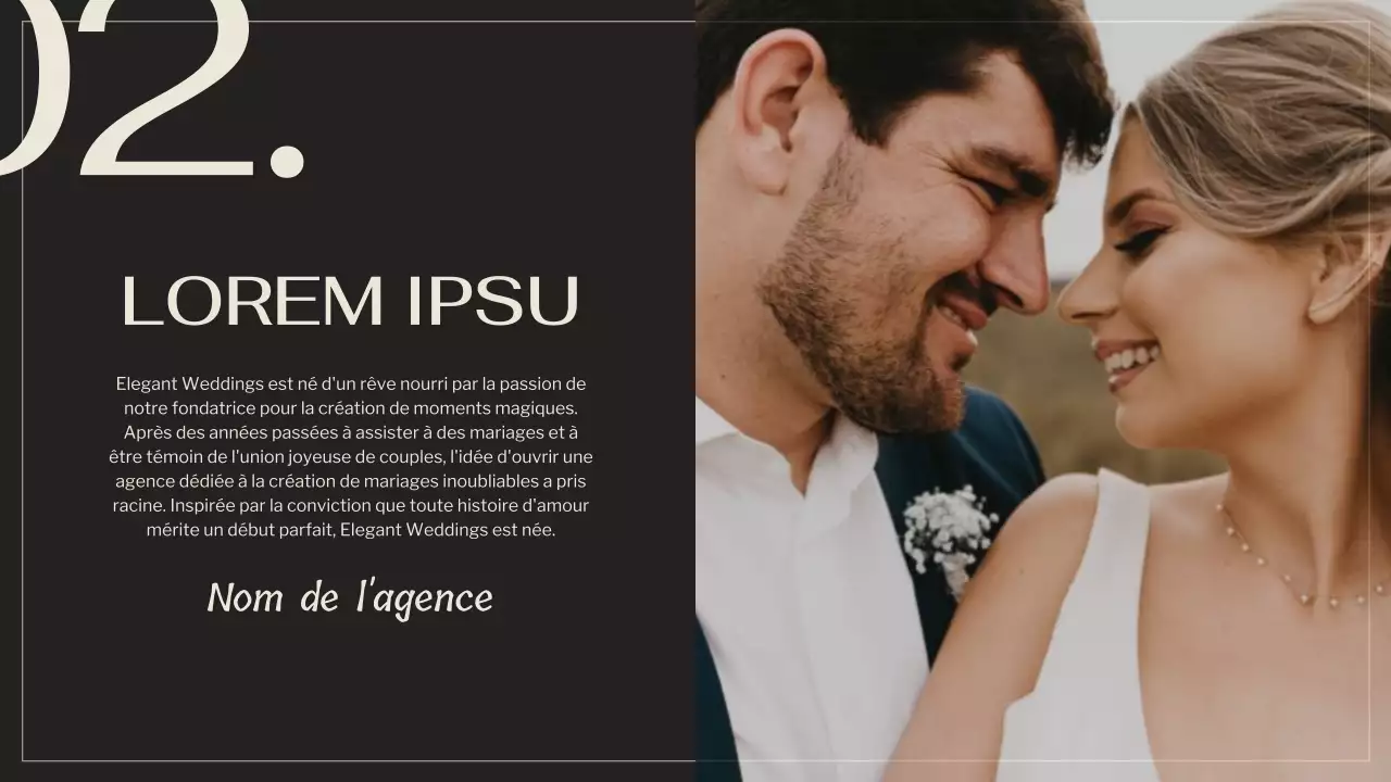 Noir Marron Elégant Agence de Mariage Promotion