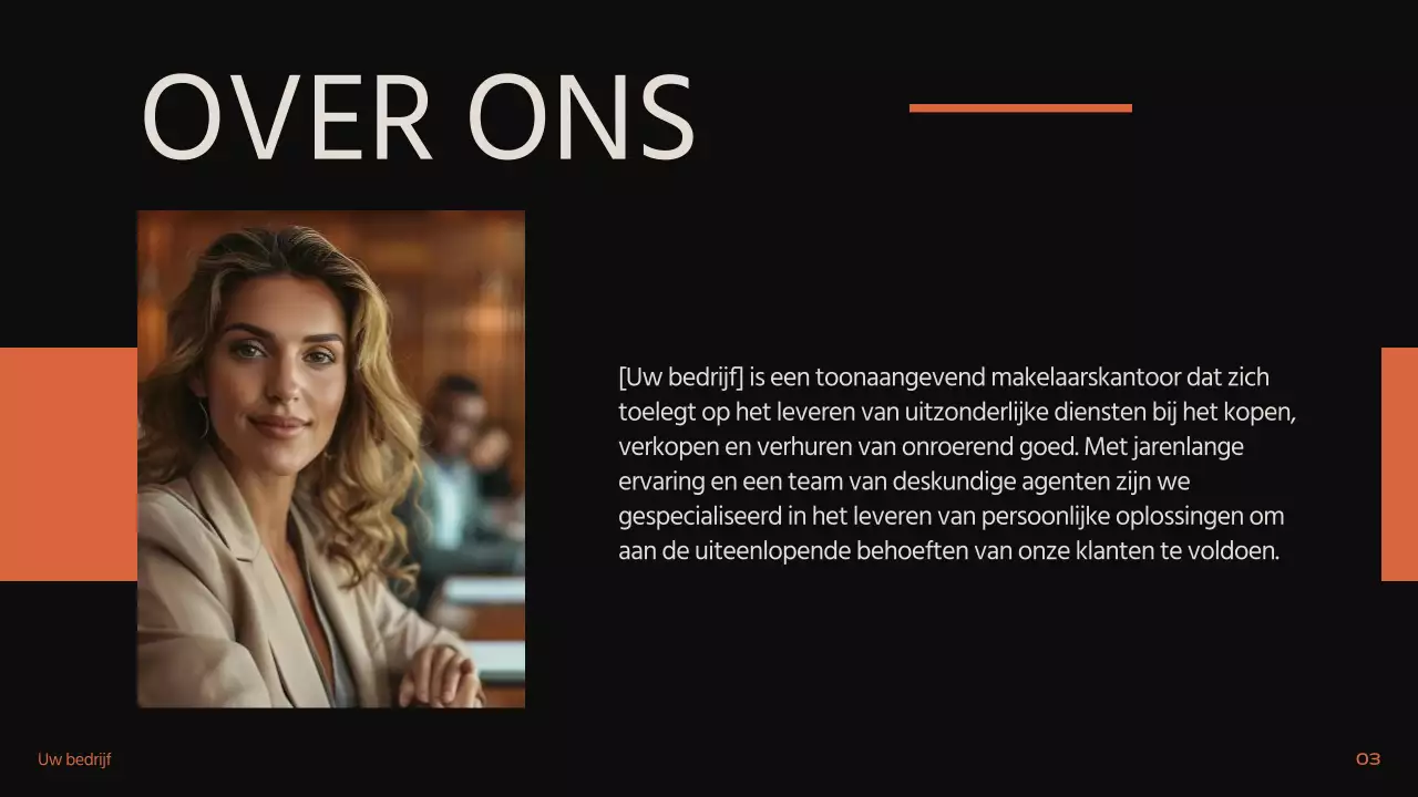 Zwart Oranje Beige Modern Minimal Vastgoed Introductie