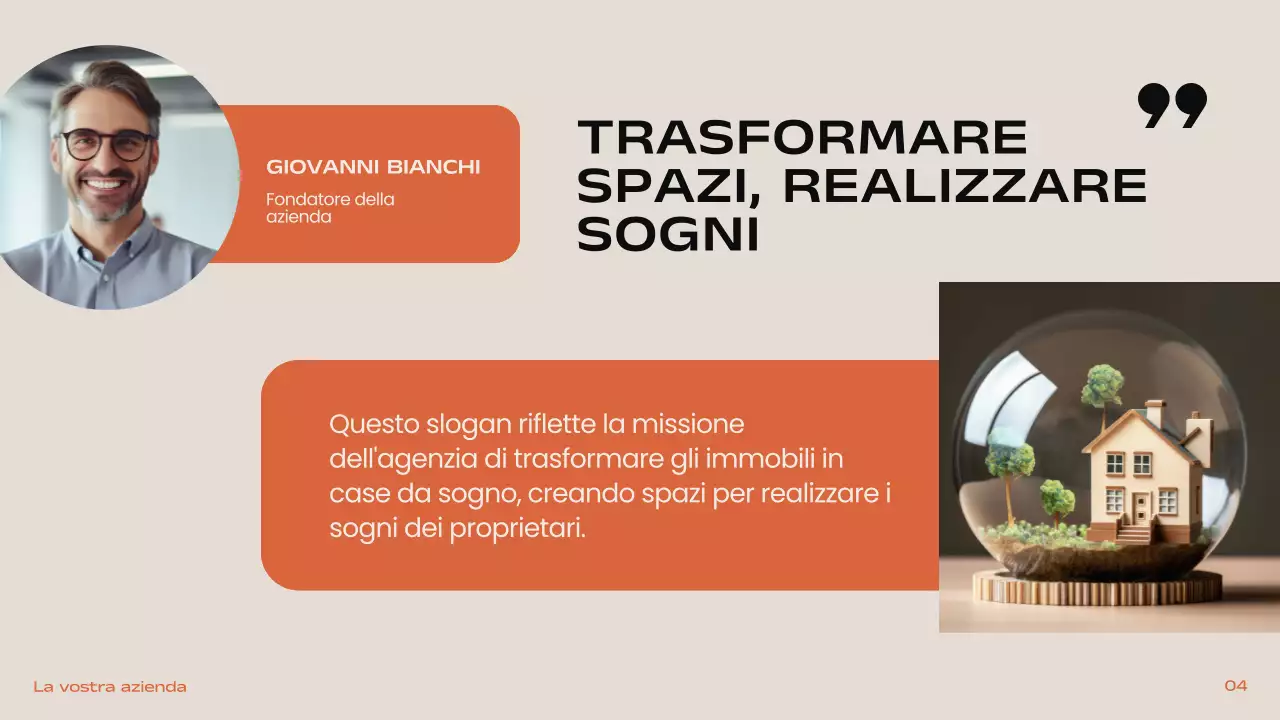 Nero Arancione Beige Moderno Minimale Introduzione Immobiliare