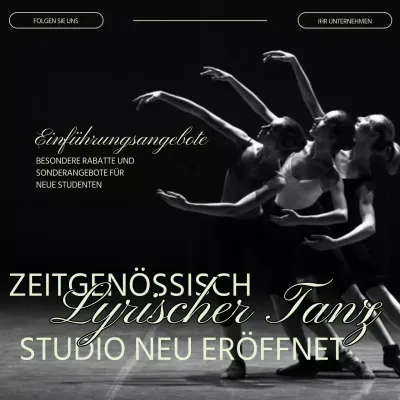 Schwarz und Weiß Grün Modern Minimal Dance/Small Business Promotion