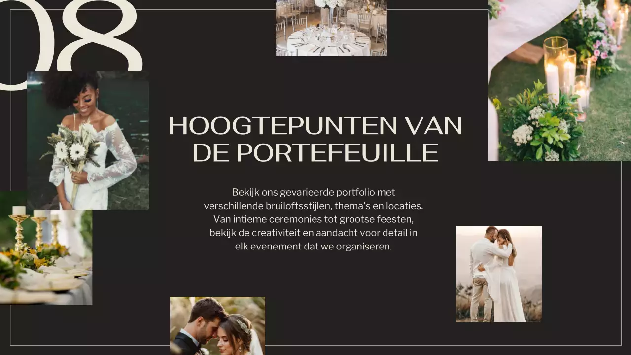 Zwart Bruin Elegant Huwelijksbureau Promotie