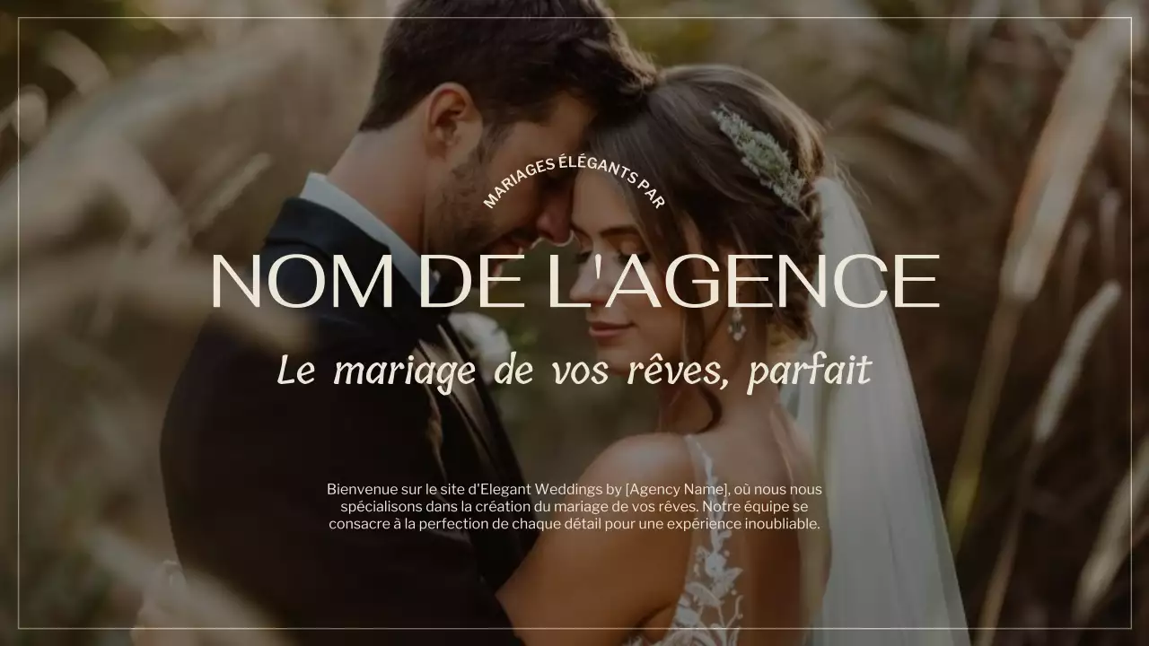 Noir Marron Elégant Agence de Mariage Promotion