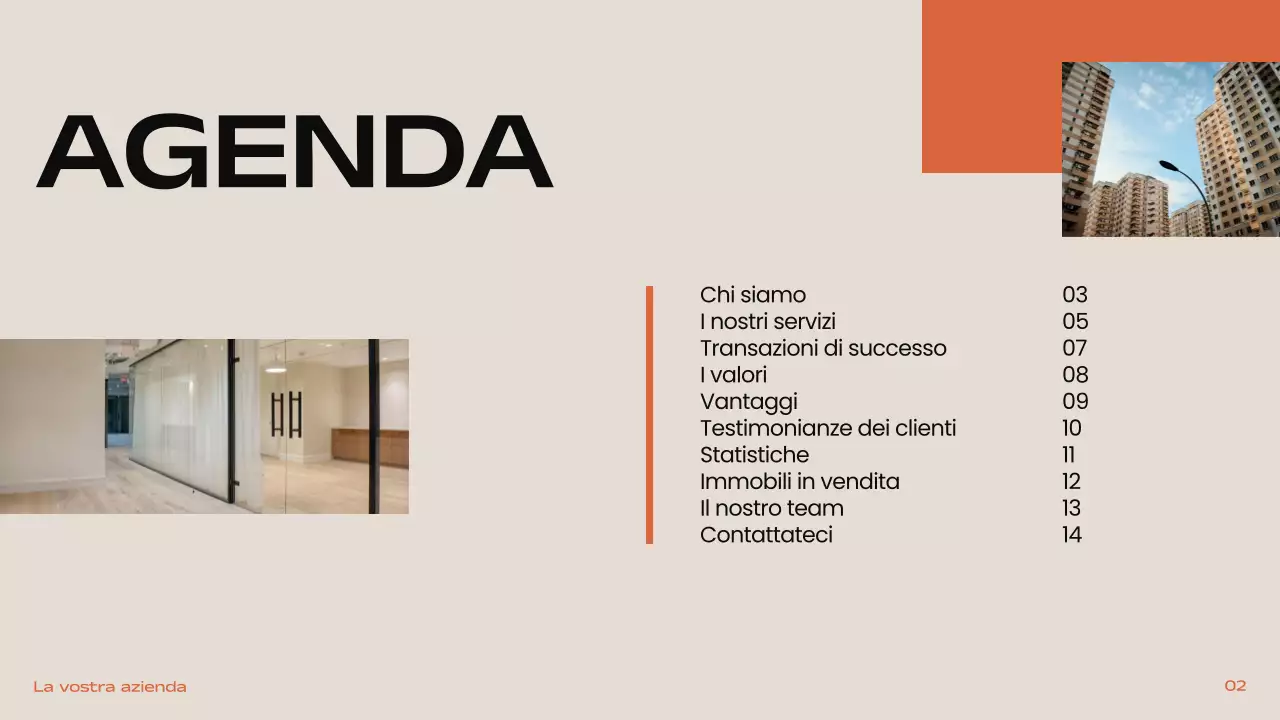 Nero Arancione Beige Moderno Minimale Introduzione Immobiliare