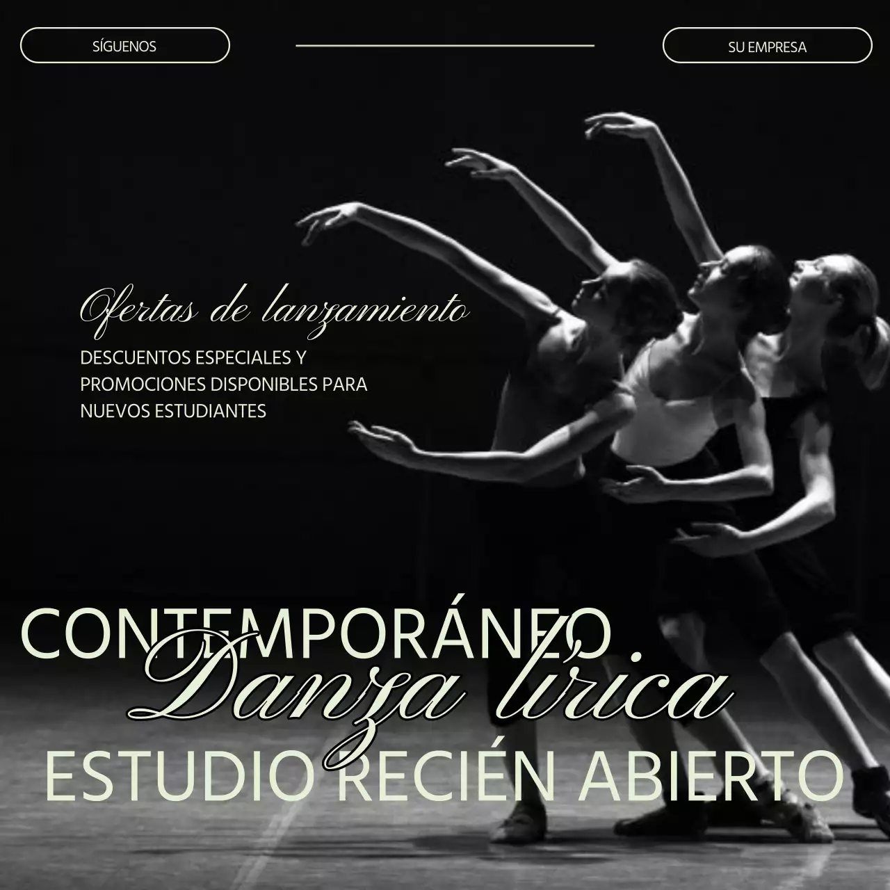 Blanco y negro Verde Danza moderna minimalista/Promoción de pequeñas empresas