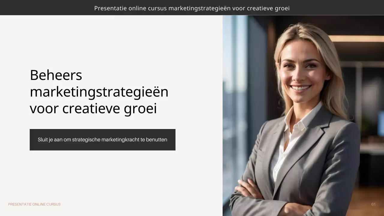 Zwart Bruin Beige Minimale Online Cursus Promotie