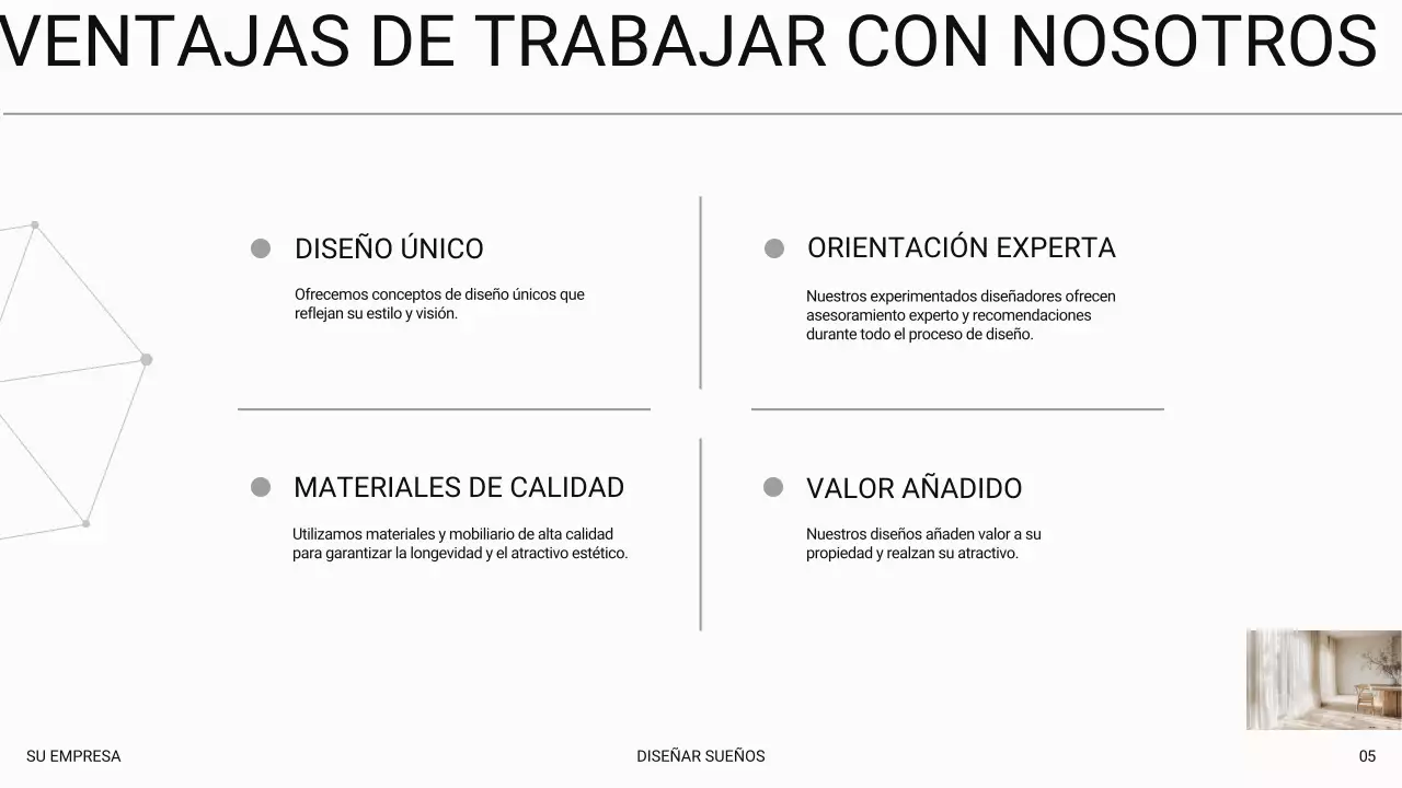 Blanco Lujo Moderno Presentación de una empresa de diseño de interiores