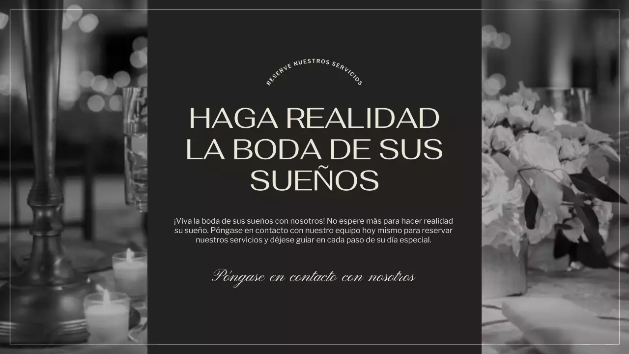 Negro Marrón Elegante Boda Agencia Promoción