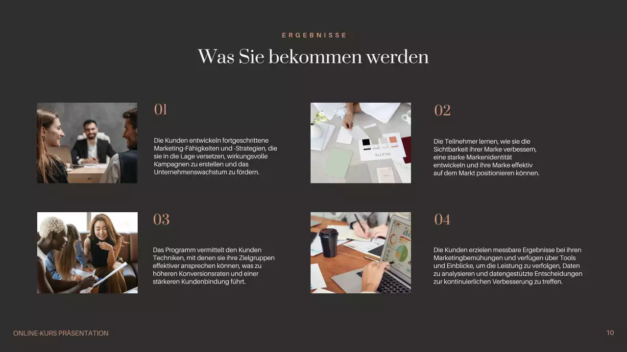 Schwarz Braun Beige Minimal Online Kurs Promotion