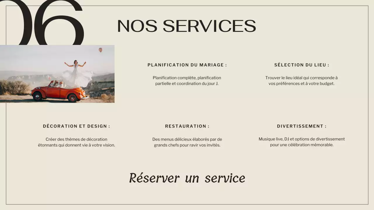 Noir Marron Elégant Agence de Mariage Promotion