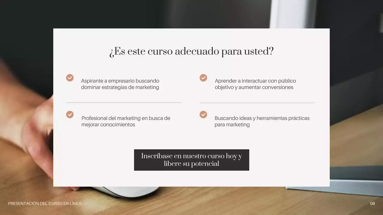 Negro Marrón Beige Mínimo Promoción de cursos en línea
