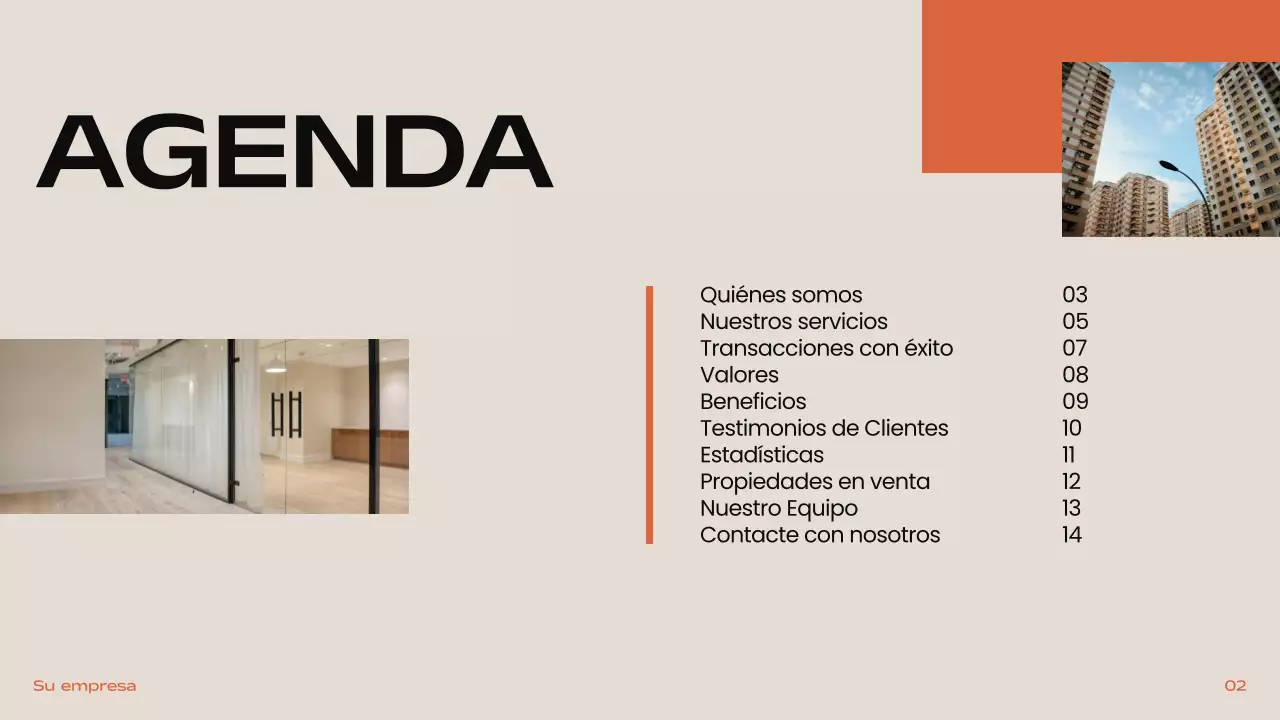 Negro Naranja Beige Moderno Minimal Introducción Inmobiliaria