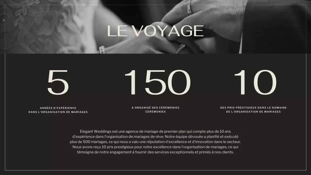 Noir Marron Elégant Agence de Mariage Promotion