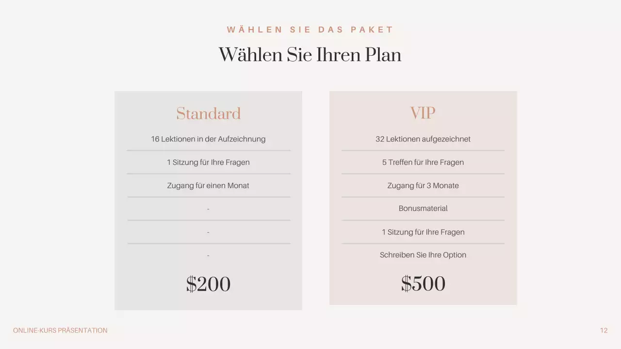 Schwarz Braun Beige Minimal Online Kurs Promotion