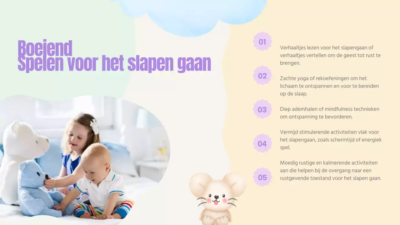 Pastel Roze Blauw Geel Groen Schattig Speels Kinderslaapboek