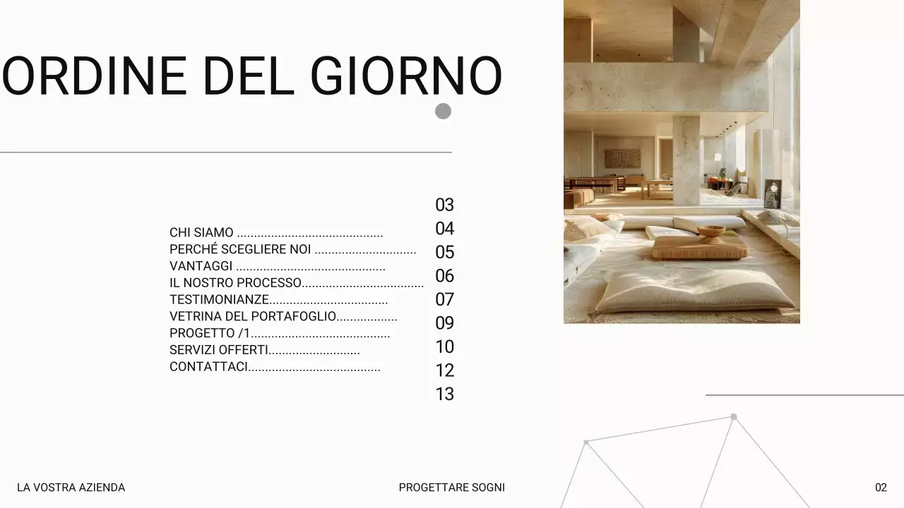 Bianco moderno di lusso Introduzione di un'azienda di interior design