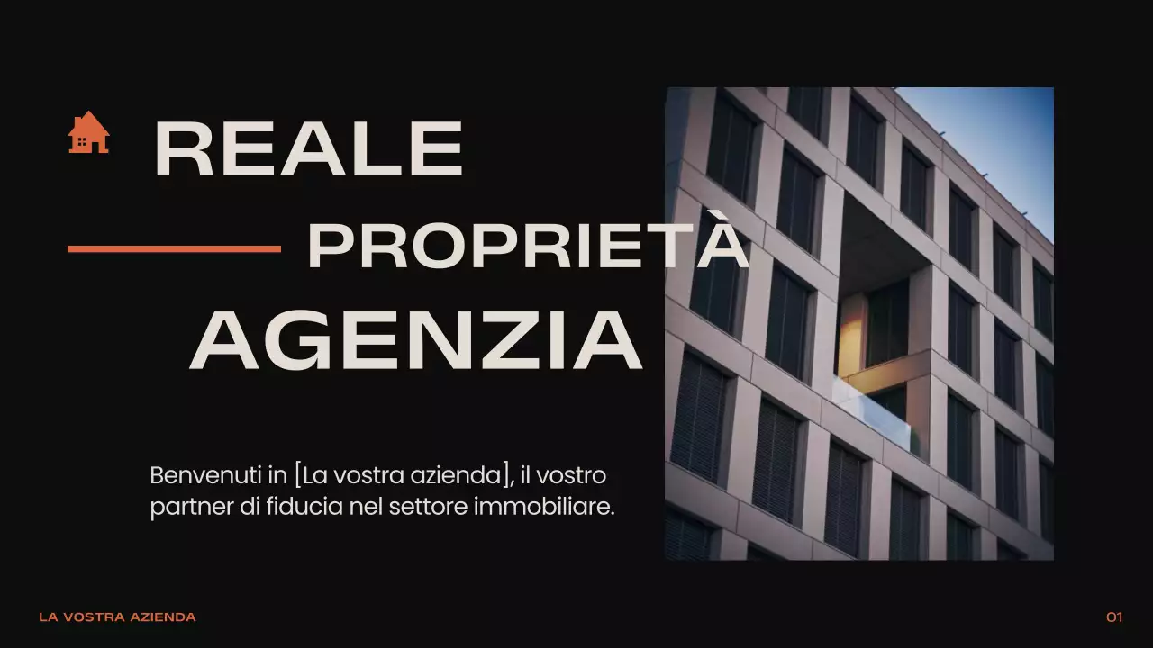 Nero Arancione Beige Moderno Minimale Introduzione Immobiliare